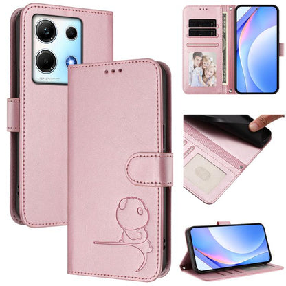 Litter Panda Embossing RFID Leather Phone Case with Lanyard, For Infinix Zero 40 4G / 5G, For Infinix Note 40X 5G, For Infinix Note 40 5G, For Infinix GT 20 Pro, For Infinix Note 40 Pro 4G / 5G, For Infinix Note 40 4G, For Infinix Hot 40 / Hot 40 Pro  ...