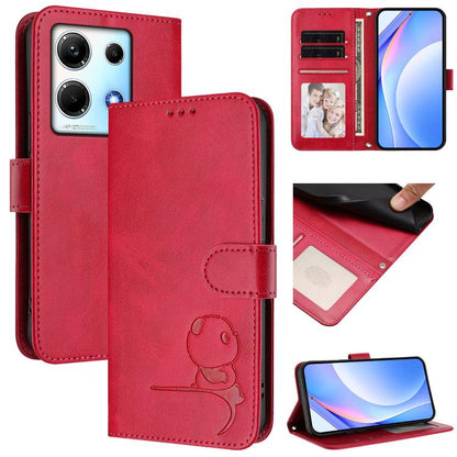 Litter Panda Embossing RFID Leather Phone Case with Lanyard, For Infinix Zero 40 4G / 5G, For Infinix Note 40X 5G, For Infinix Note 40 5G, For Infinix GT 20 Pro, For Infinix Note 40 Pro 4G / 5G, For Infinix Note 40 4G, For Infinix Hot 40 / Hot 40 Pro  ...