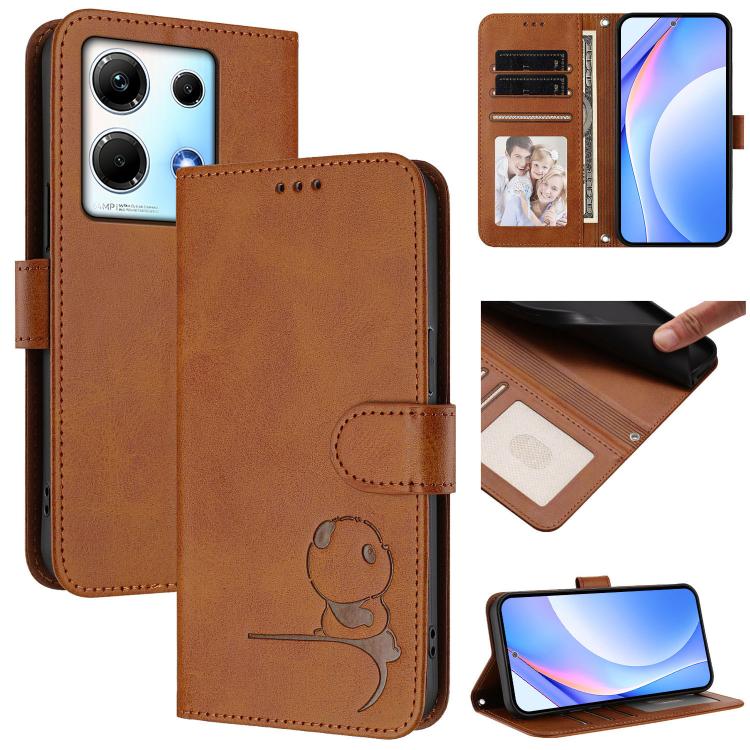 Litter Panda Embossing RFID Leather Phone Case with Lanyard, For Infinix Zero 40 4G / 5G, For Infinix Note 40X 5G, For Infinix Note 40 5G, For Infinix GT 20 Pro, For Infinix Note 40 Pro 4G / 5G, For Infinix Note 40 4G, For Infinix Hot 40 / Hot 40 Pro  ...