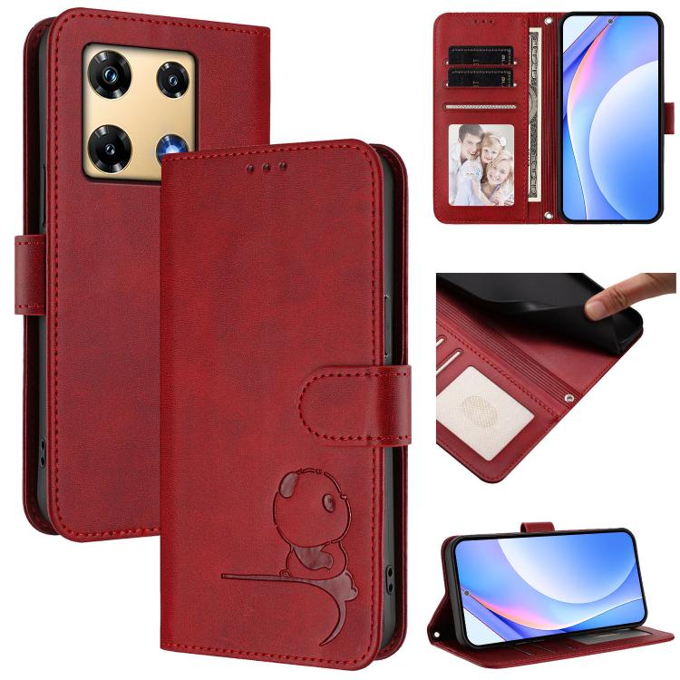 Litter Panda Embossing RFID Leather Phone Case with Lanyard, For Infinix Zero 40 4G / 5G, For Infinix Note 40X 5G, For Infinix Note 40 5G, For Infinix GT 20 Pro, For Infinix Note 40 Pro 4G / 5G, For Infinix Note 40 4G, For Infinix Hot 40 / Hot 40 Pro  ...