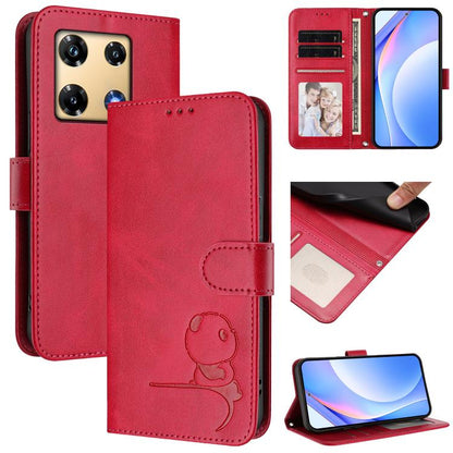 Litter Panda Embossing RFID Leather Phone Case with Lanyard, For Infinix Zero 40 4G / 5G, For Infinix Note 40X 5G, For Infinix Note 40 5G, For Infinix GT 20 Pro, For Infinix Note 40 Pro 4G / 5G, For Infinix Note 40 4G, For Infinix Hot 40 / Hot 40 Pro  ...