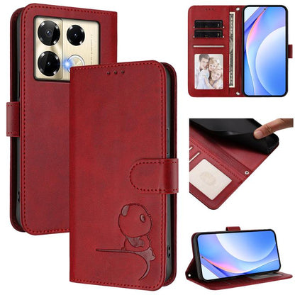 Litter Panda Embossing RFID Leather Phone Case with Lanyard, For Infinix Zero 40 4G / 5G, For Infinix Note 40X 5G, For Infinix Note 40 5G, For Infinix GT 20 Pro, For Infinix Note 40 Pro 4G / 5G, For Infinix Note 40 4G, For Infinix Hot 40 / Hot 40 Pro  ...