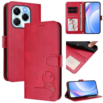 Litter Panda Embossing RFID Leather Phone Case with Lanyard, For Infinix Zero 40 4G / 5G, For Infinix Note 40X 5G, For Infinix Note 40 5G, For Infinix GT 20 Pro, For Infinix Note 40 Pro 4G / 5G, For Infinix Note 40 4G, For Infinix Hot 40 / Hot 40 Pro  ...