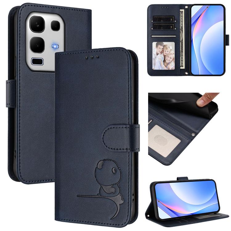 Litter Panda Embossing RFID Leather Phone Case with Lanyard, For Infinix GT 50 Pro 5G, For Infinix Note Edge 5G, For Infinix Smart 20 4G, For Infinix Note 60 / 60 Pro 5G, For Infinix Smart 10 Plus 4G, For Infinix Smart 10 / Tecno Pop 10                ...