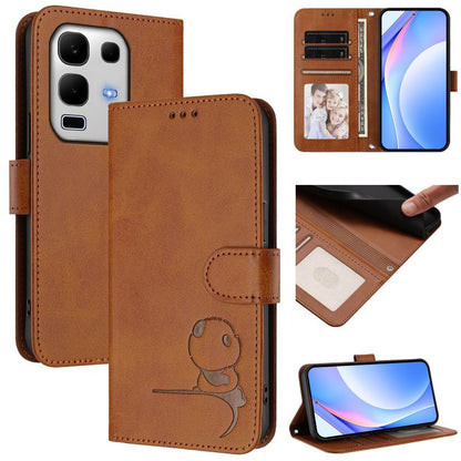 Litter Panda Embossing RFID Leather Phone Case with Lanyard, For Infinix GT 50 Pro 5G, For Infinix Note Edge 5G, For Infinix Smart 20 4G, For Infinix Note 60 / 60 Pro 5G, For Infinix Smart 10 Plus 4G, For Infinix Smart 10 / Tecno Pop 10                ...
