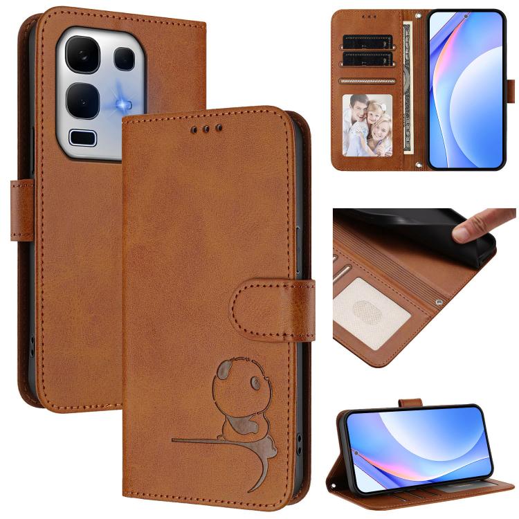 Litter Panda Embossing RFID Leather Phone Case with Lanyard, For Infinix GT 50 Pro 5G, For Infinix Note Edge 5G, For Infinix Smart 20 4G, For Infinix Note 60 / 60 Pro 5G, For Infinix Smart 10 Plus 4G, For Infinix Smart 10 / Tecno Pop 10                ...