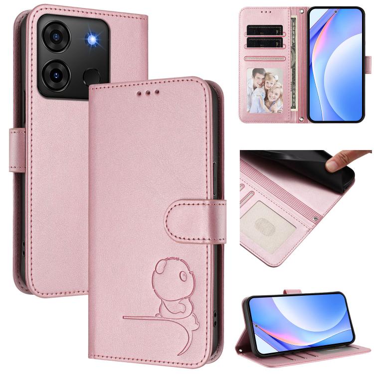 Litter Panda Embossing RFID Leather Phone Case with Lanyard, For Infinix Zero 40 4G / 5G, For Infinix Note 40X 5G, For Infinix Note 40 5G, For Infinix GT 20 Pro, For Infinix Note 40 Pro 4G / 5G, For Infinix Note 40 4G, For Infinix Hot 40 / Hot 40 Pro  ...