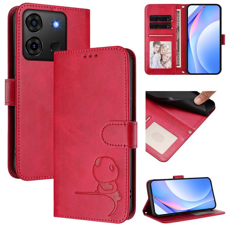 Litter Panda Embossing RFID Leather Phone Case with Lanyard, For Infinix Zero 40 4G / 5G, For Infinix Note 40X 5G, For Infinix Note 40 5G, For Infinix GT 20 Pro, For Infinix Note 40 Pro 4G / 5G, For Infinix Note 40 4G, For Infinix Hot 40 / Hot 40 Pro  ...