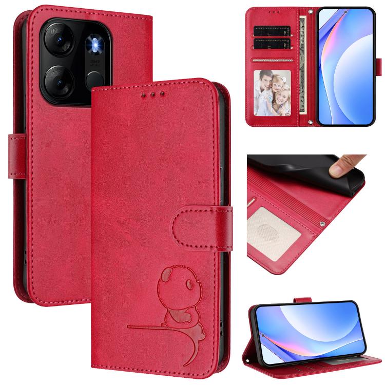 Litter Panda Embossing RFID Leather Phone Case with Lanyard, For Infinix Hot 30i, For Infinix Hot 30 4G, For Infinix Hot 20S / 20 Pro, For Infinix Hot 20 5G, For Infinix Smart 7 Global, For Infinix Hot 12i / Hot 20i, For Infinix Zero 5G 2023           ...