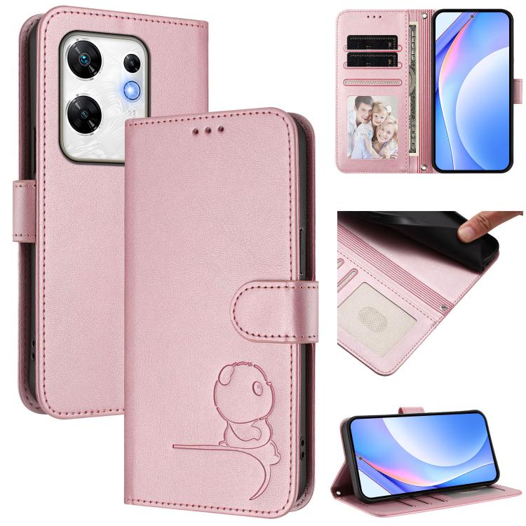 Litter Panda Embossing RFID Leather Phone Case with Lanyard, For Infinix Zero 40 4G / 5G, For Infinix Note 40X 5G, For Infinix Note 40 5G, For Infinix GT 20 Pro, For Infinix Note 40 Pro 4G / 5G, For Infinix Note 40 4G, For Infinix Hot 40 / Hot 40 Pro  ...
