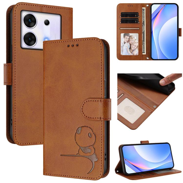 Litter Panda Embossing RFID Leather Phone Case with Lanyard, For Infinix Zero 40 4G / 5G, For Infinix Note 40X 5G, For Infinix Note 40 5G, For Infinix GT 20 Pro, For Infinix Note 40 Pro 4G / 5G, For Infinix Note 40 4G, For Infinix Hot 40 / Hot 40 Pro  ...