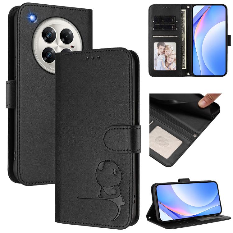Litter Panda Embossing RFID Leather Phone Case with Lanyard, For Infinix Zero 40 4G / 5G, For Infinix Note 40X 5G, For Infinix Note 40 5G, For Infinix GT 20 Pro, For Infinix Note 40 Pro 4G / 5G, For Infinix Note 40 4G, For Infinix Hot 40 / Hot 40 Pro  ...