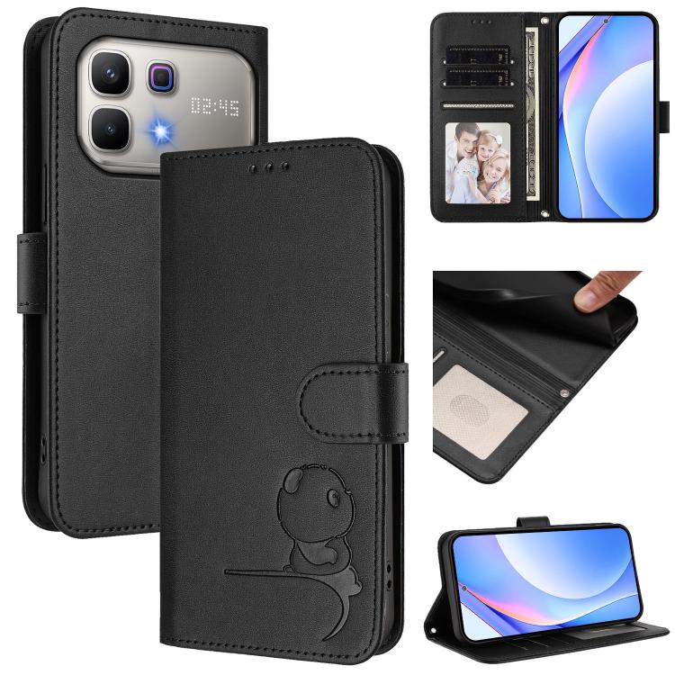Litter Panda Embossing RFID Leather Phone Case with Lanyard, For Infinix GT 50 Pro 5G, For Infinix Note Edge 5G, For Infinix Smart 20 4G, For Infinix Note 60 / 60 Pro 5G, For Infinix Smart 10 Plus 4G, For Infinix Smart 10 / Tecno Pop 10                ...