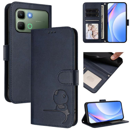 Litter Panda Embossing RFID Leather Phone Case with Lanyard, For Infinix GT 50 Pro 5G, For Infinix Note Edge 5G, For Infinix Smart 20 4G, For Infinix Note 60 / 60 Pro 5G, For Infinix Smart 10 Plus 4G, For Infinix Smart 10 / Tecno Pop 10                ...