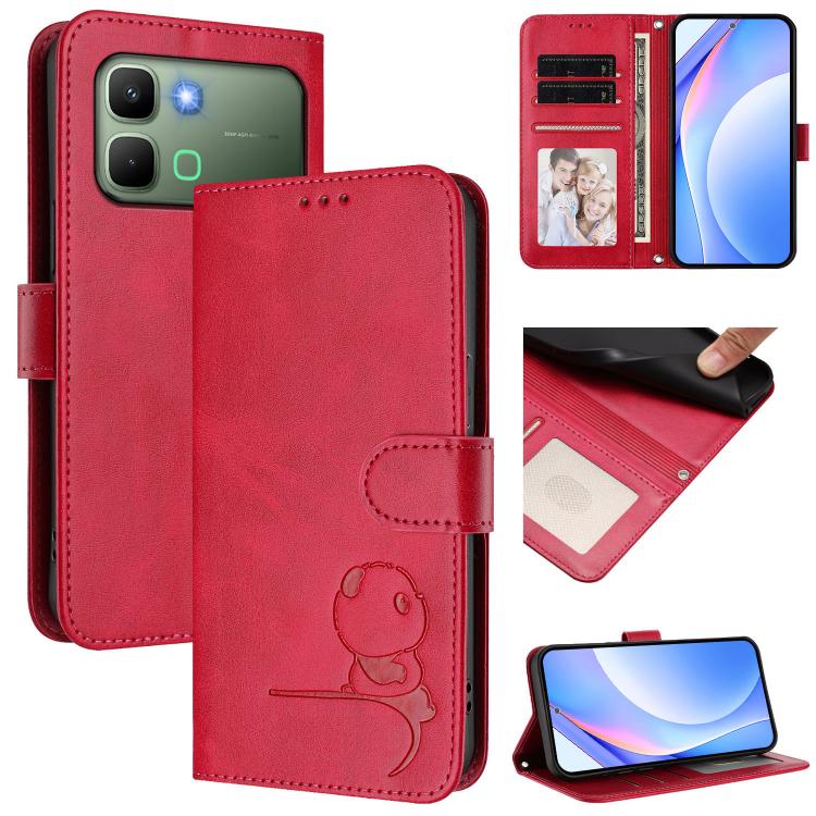Litter Panda Embossing RFID Leather Phone Case with Lanyard, For Infinix GT 50 Pro 5G, For Infinix Note Edge 5G, For Infinix Smart 20 4G, For Infinix Note 60 / 60 Pro 5G, For Infinix Smart 10 Plus 4G, For Infinix Smart 10 / Tecno Pop 10                ...
