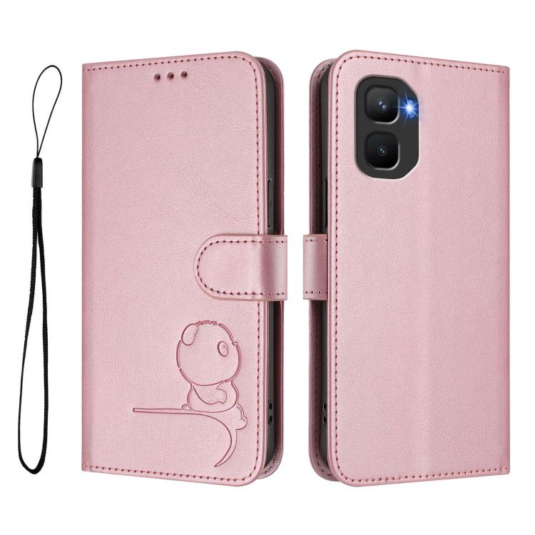 Litter Panda Embossing RFID Leather Phone Case with Lanyard, For Infinix GT 50 Pro 5G, For Infinix Note Edge 5G, For Infinix Smart 20 4G, For Infinix Note 60 / 60 Pro 5G, For Infinix Smart 10 Plus 4G, For Infinix Smart 10 / Tecno Pop 10                ...