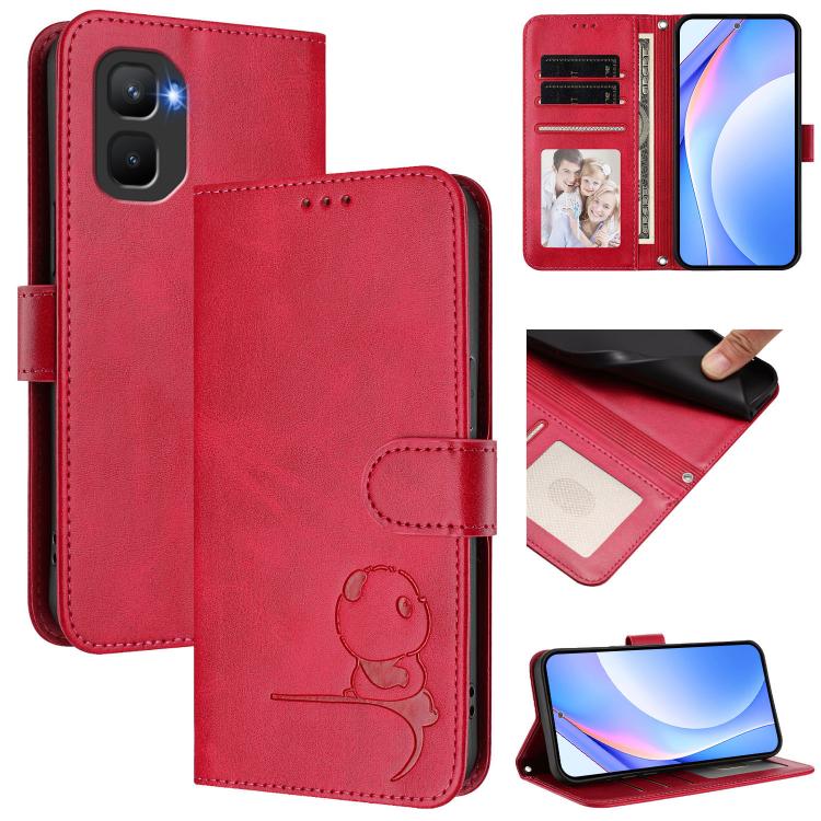 Litter Panda Embossing RFID Leather Phone Case with Lanyard, For Infinix GT 50 Pro 5G, For Infinix Note Edge 5G, For Infinix Smart 20 4G, For Infinix Note 60 / 60 Pro 5G, For Infinix Smart 10 Plus 4G, For Infinix Smart 10 / Tecno Pop 10                ...