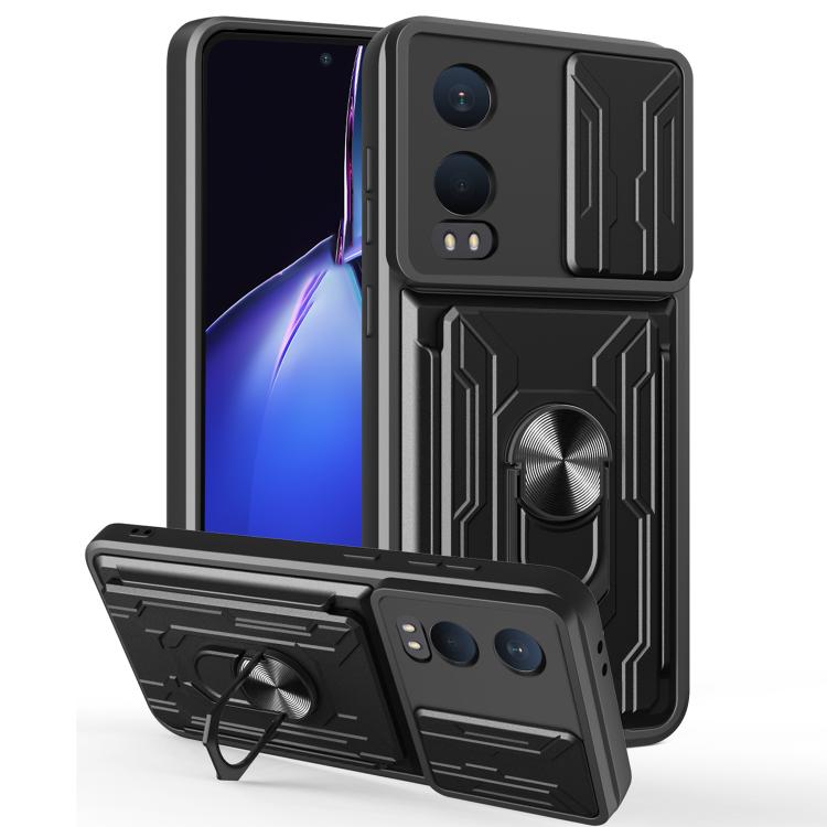 Sliding Camshield TPU+PC Phone Case with Card Slot, For OnePlus 15 5G, For OnePlus 13R 5G, For OnePlus 13 5G, For OnePlus Nord CE4 Lite