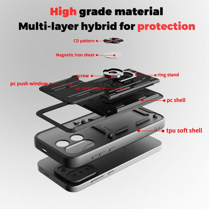Sliding Camshield TPU+PC Phone Case with Card Slot, For OnePlus 15 5G, For OnePlus 13R 5G, For OnePlus 13 5G, For OnePlus Nord CE4 Lite