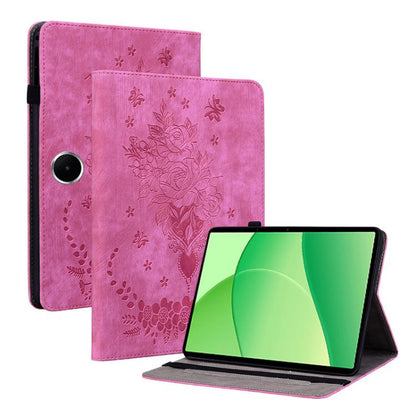 Butterfly Rose Embossed Leather Tablet Case, For OPPO Pad Mini 8.8 inch 2026, For OPPO Pad SE 11 inch