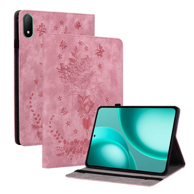 Butterfly Rose Embossed Leather Tablet Case, For OPPO Pad Mini 8.8 inch 2026, For OPPO Pad SE 11 inch