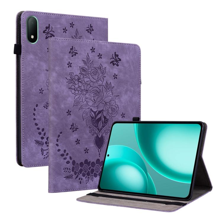 Butterfly Rose Embossed Leather Tablet Case, For OPPO Pad Mini 8.8 inch 2026, For OPPO Pad SE 11 inch