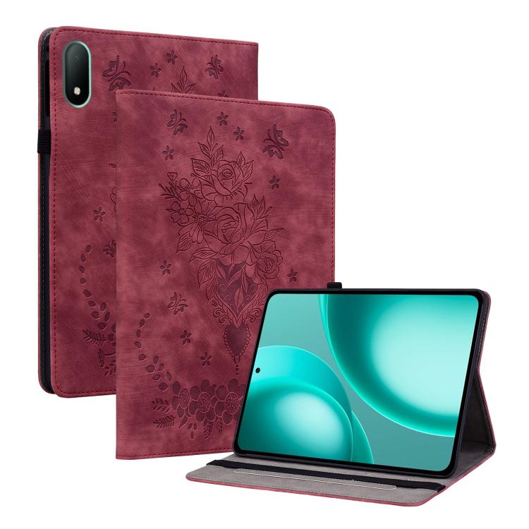 Butterfly Rose Embossed Leather Tablet Case, For OPPO Pad Mini 8.8 inch 2026, For OPPO Pad SE 11 inch
