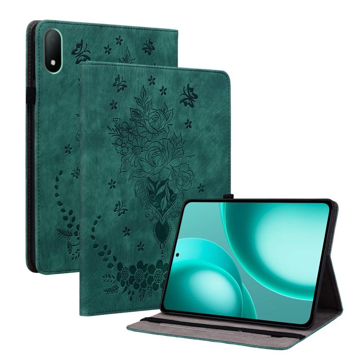 Butterfly Rose Embossed Leather Tablet Case, For OPPO Pad Mini 8.8 inch 2026, For OPPO Pad SE 11 inch