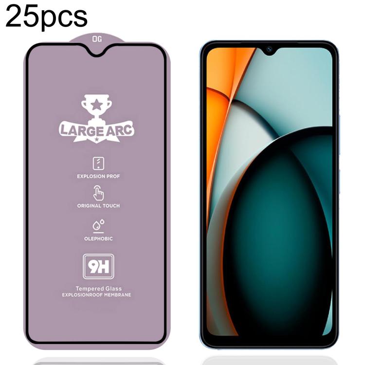 25 PCS/Pack 9H 0.4mm High Aluminum Large Arc Tempered Glass Film, For Redmi Note 15 Pro 5G Global 163.6mm, For Redmi Note 15R, For Redmi 15 Global / 4G SEA 169.5mm, For Redmi 15 4G / 5G EU 171mm, For Redmi 15C 4G / 5G Global 171mm                      ...