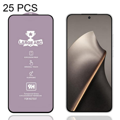25 PCS/Pack 9H 0.4mm High Aluminum Large Arc Tempered Glass Film, For Redmi Note 15 Pro 5G Global 163.6mm, For Redmi Note 15R, For Redmi 15 Global / 4G SEA 169.5mm, For Redmi 15 4G / 5G EU 171mm, For Redmi 15C 4G / 5G Global 171mm                      ...