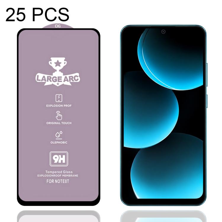 25 PCS/Pack 9H 0.4mm High Aluminum Large Arc Tempered Glass Film, For Redmi Note 15 Pro 5G Global 163.6mm, For Redmi Note 15R, For Redmi 15 Global / 4G SEA 169.5mm, For Redmi 15 4G / 5G EU 171mm, For Redmi 15C 4G / 5G Global 171mm                      ...