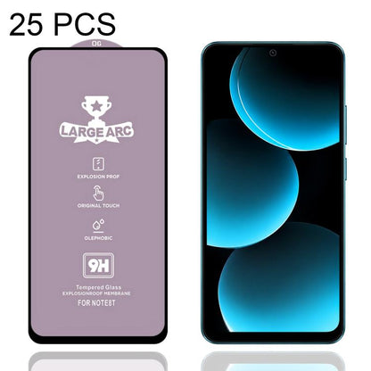 25 PCS/Pack 9H 0.4mm High Aluminum Large Arc Tempered Glass Film, For Redmi Note 15 Pro 5G Global 163.6mm, For Redmi Note 15R, For Redmi 15 Global / 4G SEA 169.5mm, For Redmi 15 4G / 5G EU 171mm, For Redmi 15C 4G / 5G Global 171mm                      ...