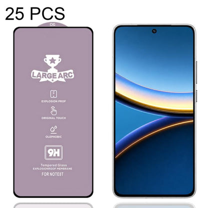 25 PCS/Pack 9H 0.4mm High Aluminum Large Arc Tempered Glass Film, For Redmi Note 15 Pro 5G Global 163.6mm, For Redmi Note 15R, For Redmi 15 Global / 4G SEA 169.5mm, For Redmi 15 4G / 5G EU 171mm, For Redmi 15C 4G / 5G Global 171mm                      ...