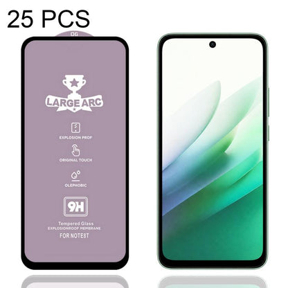 25 PCS/Pack 9H 0.4mm High Aluminum Large Arc Tempered Glass Film, For Redmi Note 15 Pro 5G Global 163.6mm, For Redmi Note 15R, For Redmi 15 Global / 4G SEA 169.5mm, For Redmi 15 4G / 5G EU 171mm, For Redmi 15C 4G / 5G Global 171mm                      ...