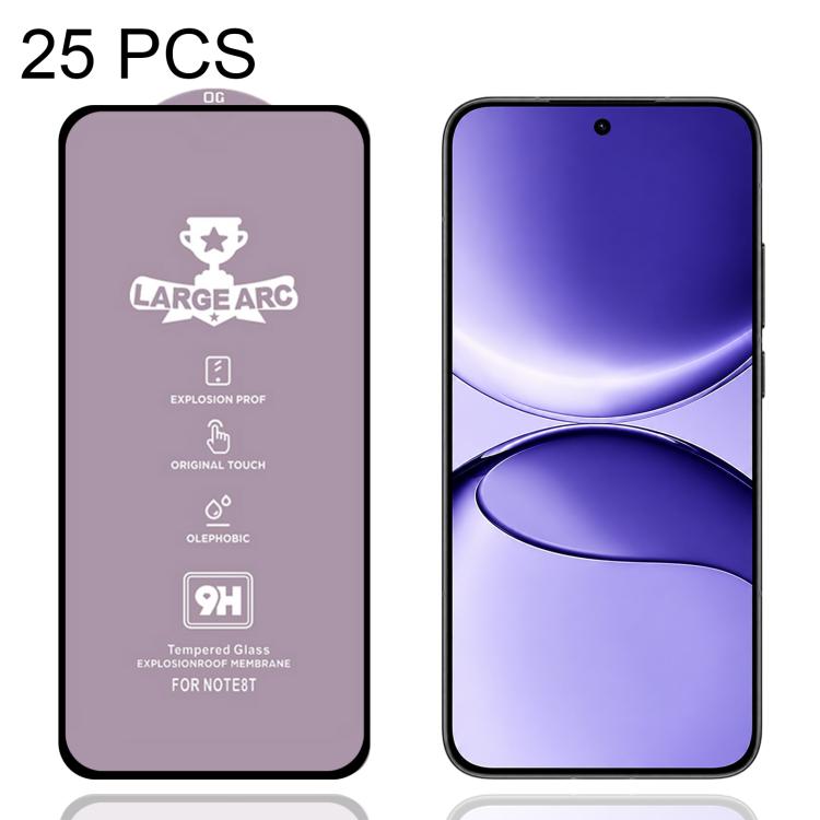 25 PCS/Pack 9H 0.4mm High Aluminum Large Arc Tempered Glass Film, For Redmi Note 15 Pro 5G Global 163.6mm, For Redmi Note 15R, For Redmi 15 Global / 4G SEA 169.5mm, For Redmi 15 4G / 5G EU 171mm, For Redmi 15C 4G / 5G Global 171mm                      ...