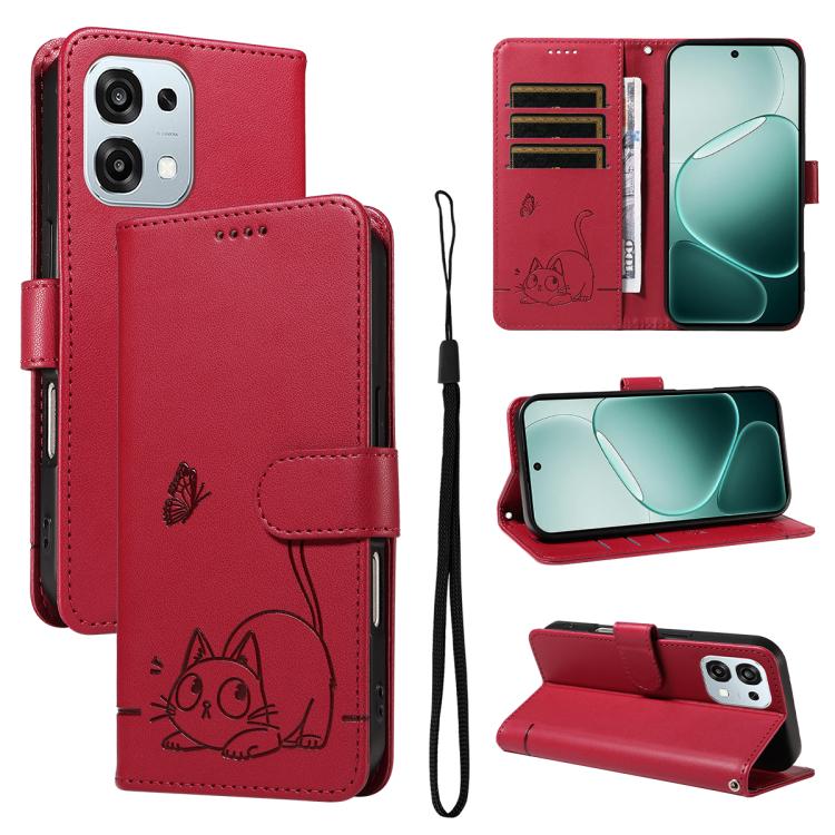 Adorable Cat Embossed Pattern Flip Leather Phone Case, For OPPO Find X9 Ultra 5G, For OPPO A6X 5G / A6 5G, For OPPO Reno15 Pro 5G Global, For OPPO Reno15 5G Global, For OPPO Find X9, For OPPO A6 Pro 4G / 5G Global, For OPPO Find X9 Pro                 ...