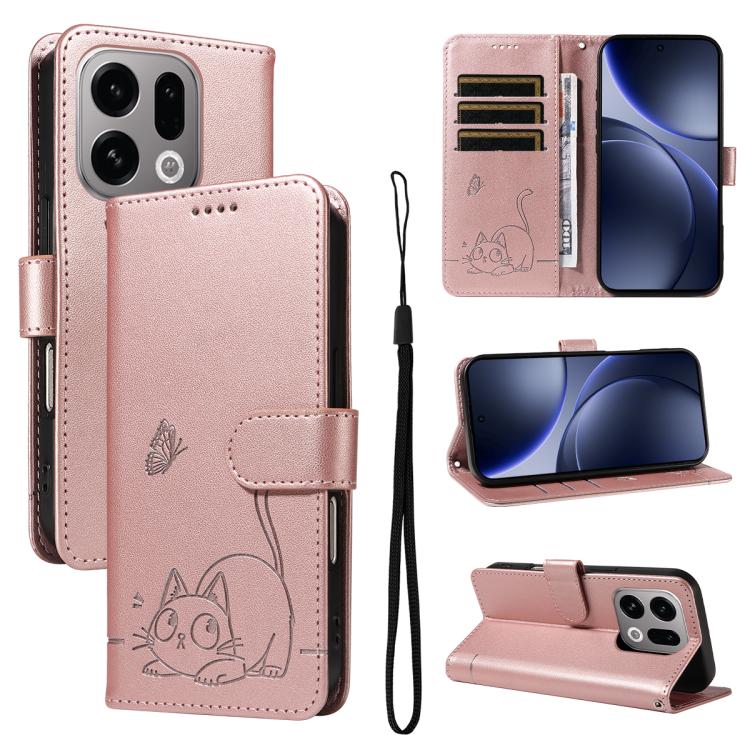 Adorable Cat Embossed Pattern Flip Leather Phone Case, For OPPO Find X9 Ultra 5G, For OPPO A6X 5G / A6 5G, For OPPO Reno15 Pro 5G Global, For OPPO Reno15 5G Global, For OPPO Find X9, For OPPO A6 Pro 4G / 5G Global, For OPPO Find X9 Pro                 ...