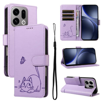 Adorable Cat Embossed Pattern Flip Leather Phone Case, For OPPO Find X9 Ultra 5G, For OPPO A6X 5G / A6 5G, For OPPO Reno15 Pro 5G Global, For OPPO Reno15 5G Global, For OPPO Find X9, For OPPO A6 Pro 4G / 5G Global, For OPPO Find X9 Pro                 ...