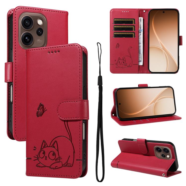 Adorable Cat Embossed Pattern Flip Leather Phone Case, For OPPO Find X9 Ultra 5G, For OPPO A6X 5G / A6 5G, For OPPO Reno15 Pro 5G Global, For OPPO Reno15 5G Global, For OPPO Find X9, For OPPO A6 Pro 4G / 5G Global, For OPPO Find X9 Pro                 ...