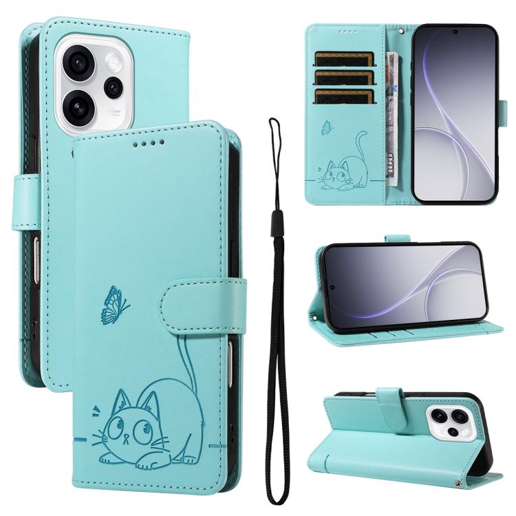 Adorable Cat Embossed Pattern Flip Leather Phone Case, For OPPO Find X9 Ultra 5G, For OPPO A6X 5G / A6 5G, For OPPO Reno15 Pro 5G Global, For OPPO Reno15 5G Global, For OPPO Find X9, For OPPO A6 Pro 4G / 5G Global, For OPPO Find X9 Pro                 ...