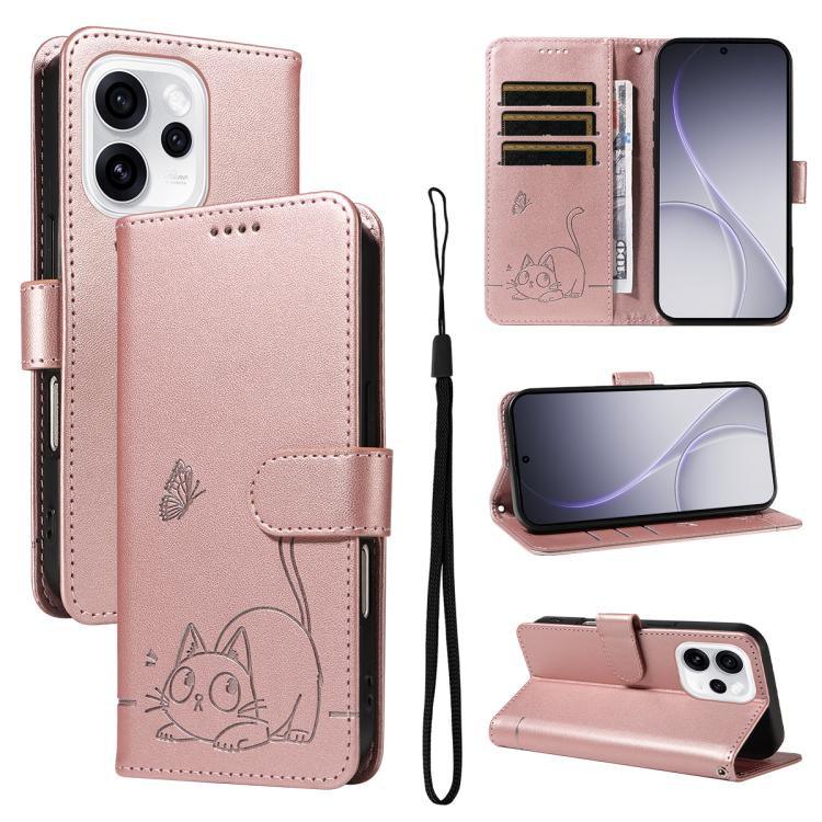 Adorable Cat Embossed Pattern Flip Leather Phone Case, For OPPO Find X9 Ultra 5G, For OPPO A6X 5G / A6 5G, For OPPO Reno15 Pro 5G Global, For OPPO Reno15 5G Global, For OPPO Find X9, For OPPO A6 Pro 4G / 5G Global, For OPPO Find X9 Pro                 ...