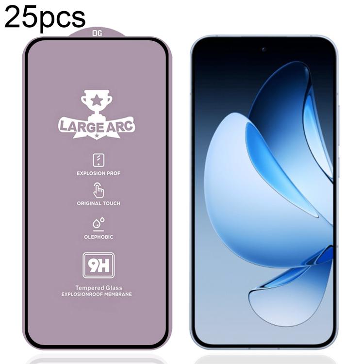 25 PCS/Pack 9H 0.4mm High Aluminum Large Arc Tempered Glass Film, For OPPO Reno13 A 5G / 4G, For OPPO A6t 5G / 4G, For OPPO A6s 5G / 4G, For OPPO Reno15 Pro Mini 5G, For OPPO Reno 15c 5G, For OPPO Reno15 5G Global, For OPPO A6 5G, For OPPO A6 Pro 4G   ...