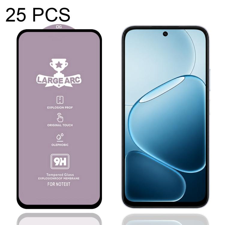 25 PCS/Pack 9H 0.4mm High Aluminum Large Arc Tempered Glass Film, For OPPO Reno13 A 5G / 4G, For OPPO A6t 5G / 4G, For OPPO A6s 5G / 4G, For OPPO Reno15 Pro Mini 5G, For OPPO Reno 15c 5G, For OPPO Reno15 5G Global, For OPPO A6 5G, For OPPO A6 Pro 4G   ...
