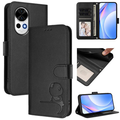 Litter Panda Embossing RFID Leather Phone Case with Lanyard, For Huawei nova 14 Lite / nova 16z, For Huawei Mate 70 Air, For Huawei Pura 80 Ultra, For Huawei Pura 80 Pro, For Huawei Pura 80, For Huawei nova 14 Ultra, For Huawei nova 14 Pro             ...
