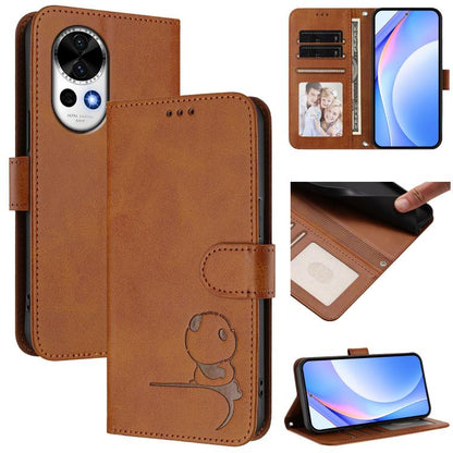 Litter Panda Embossing RFID Leather Phone Case with Lanyard, For Huawei nova 14 Lite / nova 16z, For Huawei Mate 70 Air, For Huawei Pura 80 Ultra, For Huawei Pura 80 Pro, For Huawei Pura 80, For Huawei nova 14 Ultra, For Huawei nova 14 Pro             ...