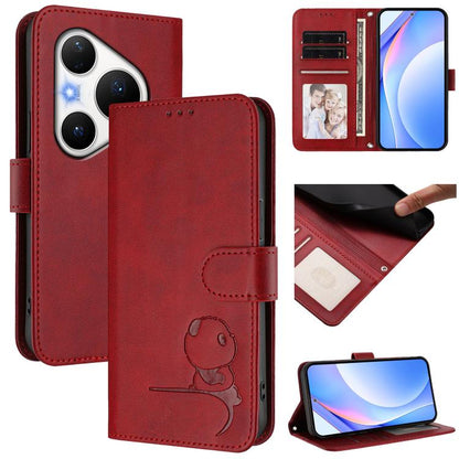 Litter Panda Embossing RFID Leather Phone Case with Lanyard, For Huawei nova 14 Lite / nova 16z, For Huawei Mate 70 Air, For Huawei Pura 80 Ultra, For Huawei Pura 80 Pro, For Huawei Pura 80, For Huawei nova 14 Ultra, For Huawei nova 14 Pro             ...