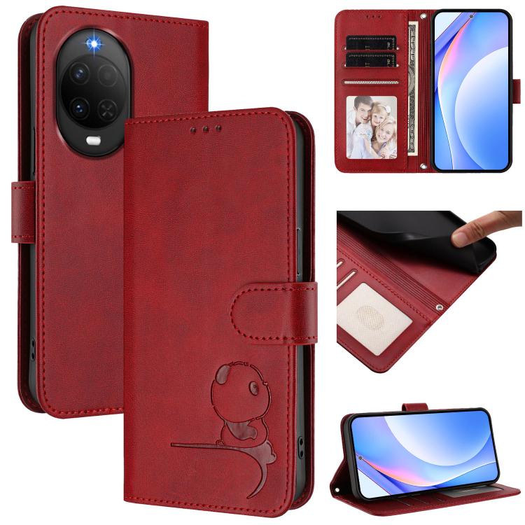 Litter Panda Embossing RFID Leather Phone Case with Lanyard, For Huawei nova 14 Lite / nova 16z, For Huawei Mate 70 Air, For Huawei Pura 80 Ultra, For Huawei Pura 80 Pro, For Huawei Pura 80, For Huawei nova 14 Ultra, For Huawei nova 14 Pro             ...