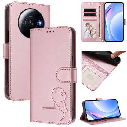 Litter Panda Embossing RFID Leather Phone Case with Lanyard, For Xiaomi 12T / 12T Pro, For Xiaomi 12S Ultra, For Xiaomi Poco C40, For Xiaomi Civi 1S, For Xiaomi Poco M4 Pro 4G, For Xiaomi Poco X4 Pro 5G