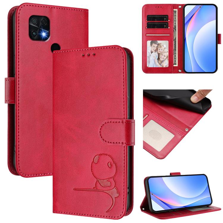 Litter Panda Embossing RFID Leather Phone Case with Lanyard, For Xiaomi 12T / 12T Pro, For Xiaomi 12S Ultra, For Xiaomi Poco C40, For Xiaomi Civi 1S, For Xiaomi Poco M4 Pro 4G, For Xiaomi Poco X4 Pro 5G