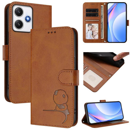 Litter Panda Embossing RFID Leather Phone Case with Lanyard, For Redmi Note 14 5G Global / India, For Redmi Note 14 Pro 4G, For Redmi Note 14 4G 163.25mm, For Redmi 14C 4G / 14R 5G / A4 5G, For Redmi K70 Ultra, For Redmi A3 / A3x / Xiaomi Poco C61     ...
